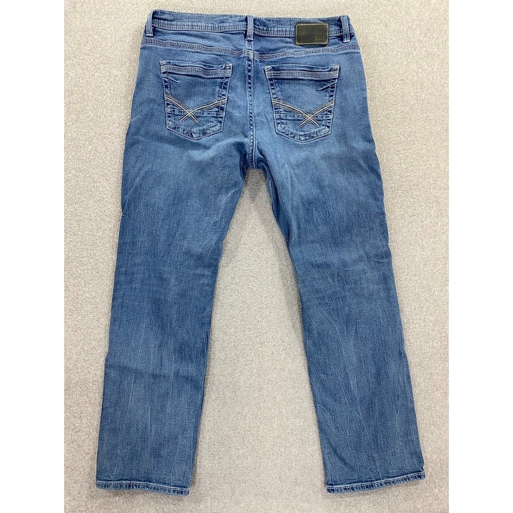 BKE Tyler Jeans Men's 38x32 Straight Bootcut Medium Wash Stretch Denim Casual - Picture 8 of 9
